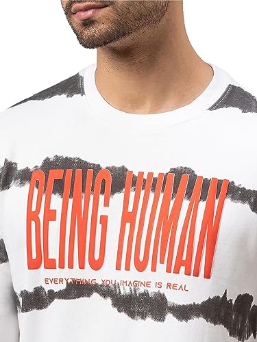 Image of Being Human Olive Regular Fit Round Neck Long Sleeves Cotton Men's Sweatshirt Clothing