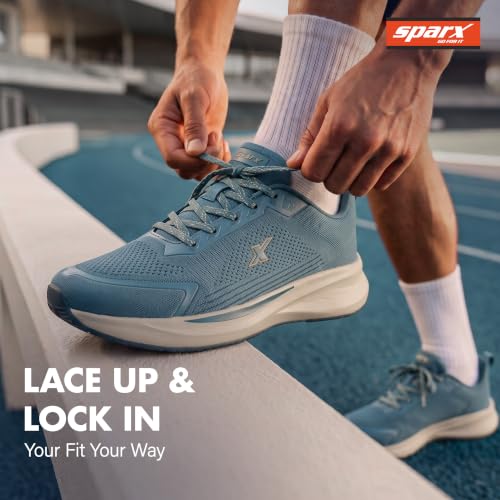 Image of SPARX Sports Running Shoes for Men - Lightweight Breathable Lace-Up Athletic Shoes with Cushioned Comfort, Shock Absorption, Durable Grip, Flexible Sole & Everyday Walking Performance