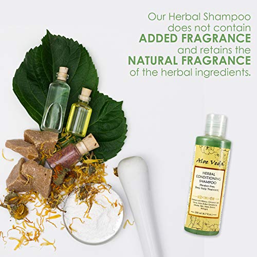 Image of Aloe Veda Herbal Conditioning Shampoo With 9 Herbal Benefits, Paraben Free, Sulphate Free - 200ml