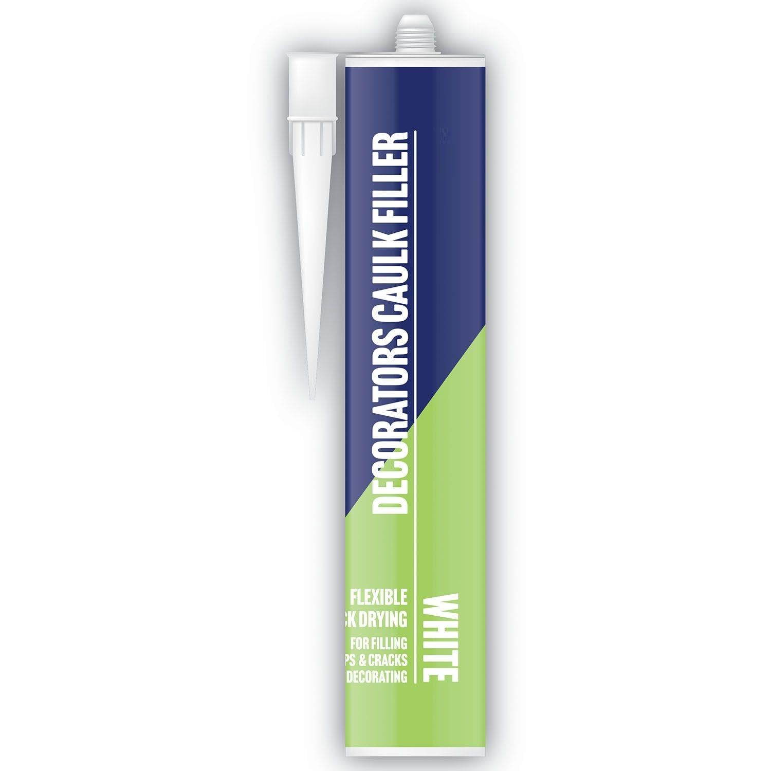 Silicone Sealant Multi Use Easy To Apply Indoor & Outdoor Sealant Cartridge Waterproof (5972 - White Decorators Caulk Filler)