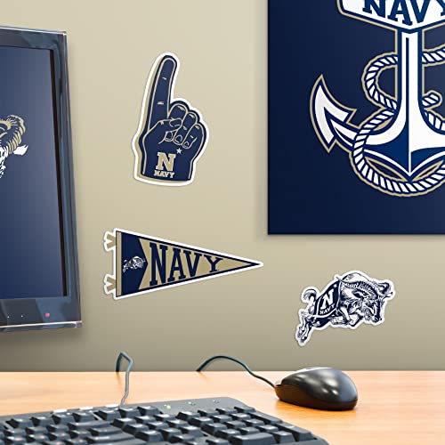 Image of US Naval Academy 7ct Vinyl Sticker Pack - Large Waterproof Decals for Laptops, Water Bottles, Tablets, Scrapbooks, Vehicles & More - Officially Licensed Navy Midshipmen Designs