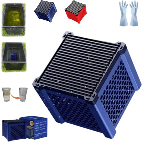 Filternatur Horse Water Trough Filter, Stock Tank Pool Filter with Activated Carbon and Filters Cotton, Carbon Livestock Water Purifier Cubes for Horses, Ponds (Blue, 1pc)