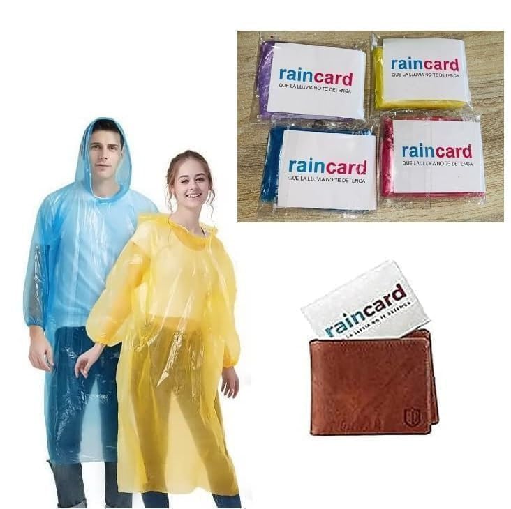 GOTI CART Unisex Disposable Rain Card for Emergency Use | Waterproof Rain with Smallest Pocket Size| Easy to Carry & Use and Reusable | 2 to 3 time wear Thin Plastic-image-2