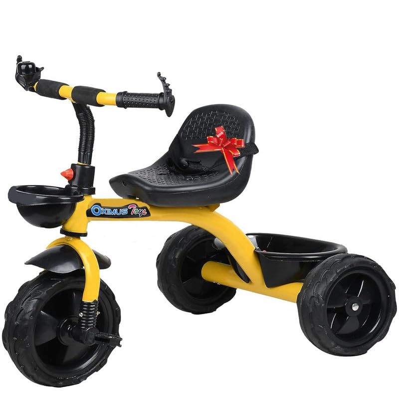 OXIMUS Tricycle for Baby with Front & Back Basket Gift for 1,2,3,4,5 Year Old Children Cycle Support for Healthy Baby Smile Yellow (B0DG2SNWBK) Amazon Price History, Amazon Price Tracker