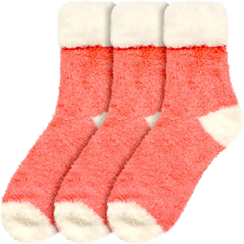 Image of BambooMN Women's Super Soft Fuzzy Socks, Polka Dot, Gradient, Snowflake, Featherlight Cuff - Assorted Colors