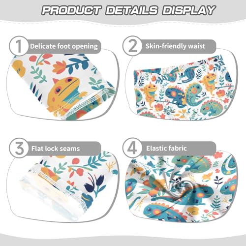 KLL Colorful Pattern with Cute Chameleons Girls Cotton Leggings Fashion High Waisted Sweatpants Gym3