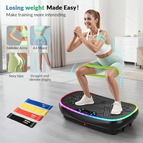 Image of Vibration Plate Exercise Machine, 2026 EvoSpark Dual Motor Vibration Plate for Lymphatic Drainage, 3D & 4D Whole Body Vibration Plates for Weight Loss, Shaker Workout Equipment for Women Men Home
