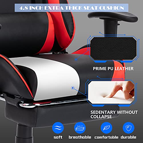 ALEAVIC-Silla-GamerSilla-Gaming-con-ReposapiesSilla-de-Oficina-Ergonomica-Silla-Racing-con-Respaldo-AltoRojo
