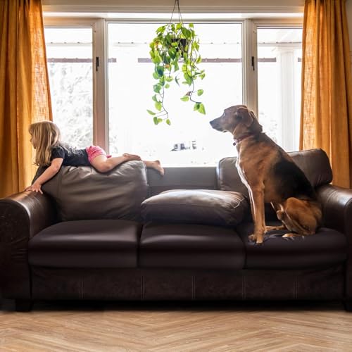 Image of YISUN PU Leather Couch Cushion Cover, Waterproof Stretch Sofa Slipcovers, Faux Leather RV Chair Seat Covers, Loveseat Cushion Replacement Chair /Furniture Protector, 2Pcs(Brown)