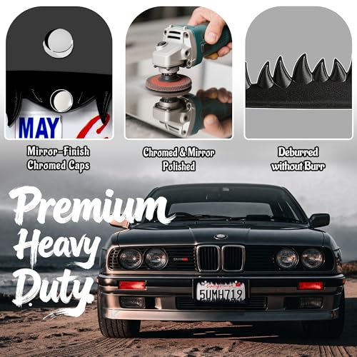 Heavy Duty 3D Goth Black Shark Tooth License Plate Frame with Screw Caps, Street Legal Universal Fit for Cars & Trucks, Premium Rust-Free Zinc Black Shark Tooth License Plate Frame for Men & Women by Nightingale Villa - Image 2