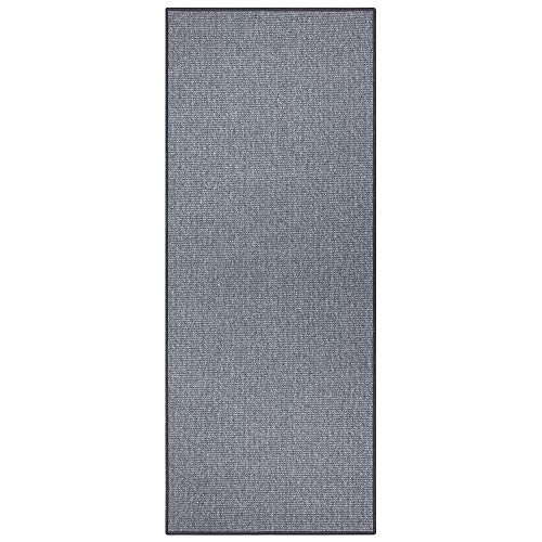 Hanse Home BT Carpet Bouclé Läufer – Küchenläufer rutschfest Teppichläufer Flachgewebe Kurzflor Teppich Küchenteppich für Flur, Küche, Wohnzimmer, Badezimmer, Bad – Grau, 67x150cm