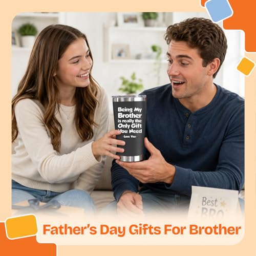 Image of NewEleven Funny Gifts For Brother - Best Birthday Gift For Big, Little Brother, Siblings, Brothers In Law - Funny Gag Gifts For Young Men, Teen Boys - 20 Oz Tumbler