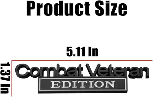 Miniatura 8 de AICEL Emblema de automóvil de edición de veterano de combate, calcomanía de metal 3D para guardabarros de auto, maletero de la puerta trasera,