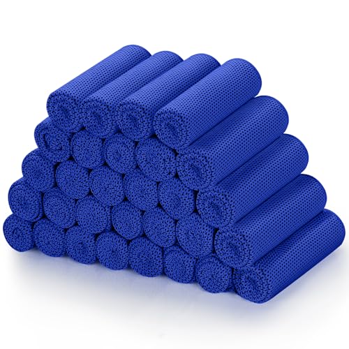 Biange Cooling Towels (40″x 12″, Pack of 30) for Neck and Face, Cold Towel for Hot Weather, Sports, Workout, Fitness, Gym, Yoga, Golf, Pilates, Travel, Camping & More