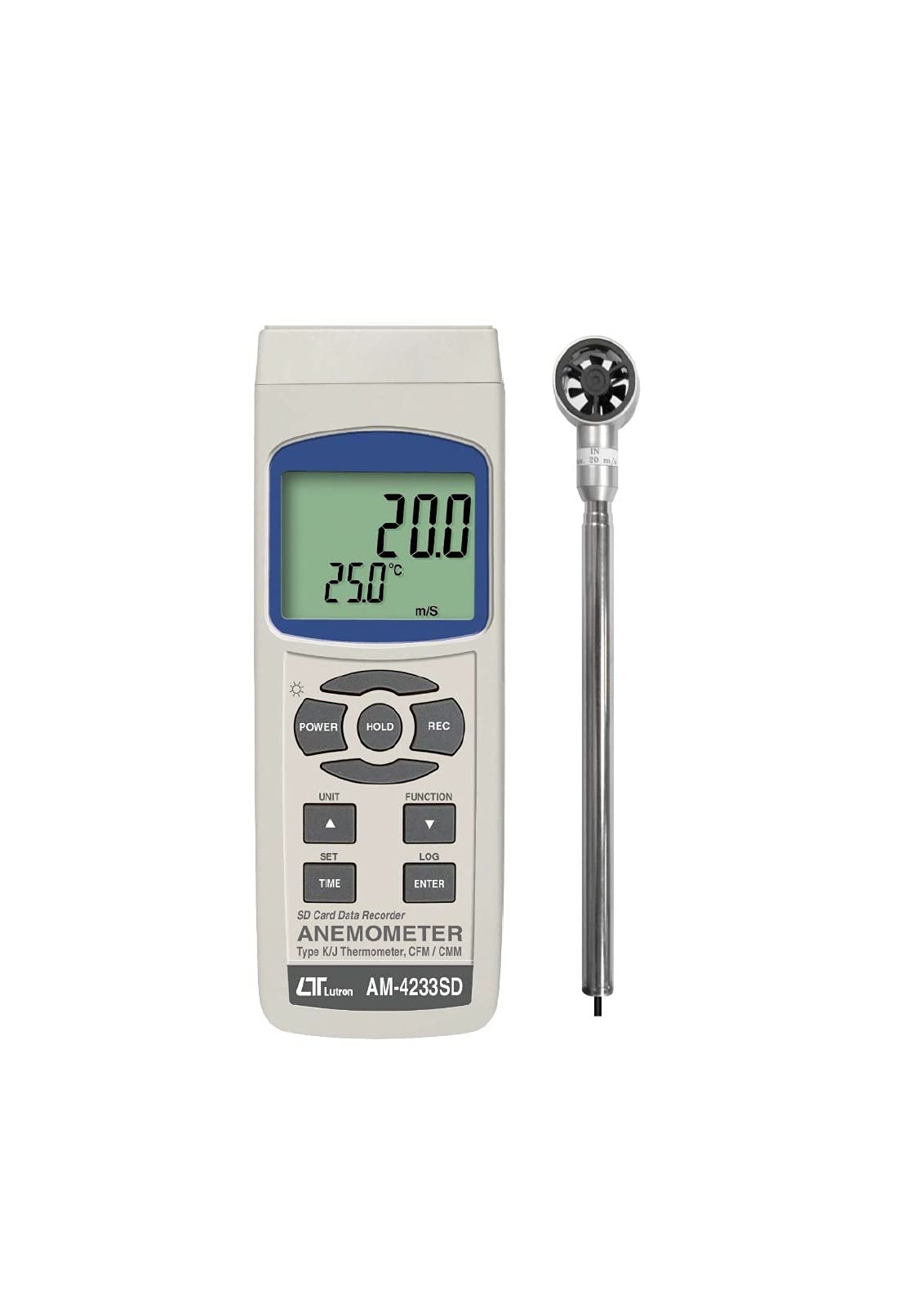 Lutron Am-4233sd Electronic Anemometer (Mini Vane, Air Flow Cmm, Cfm)-image-12