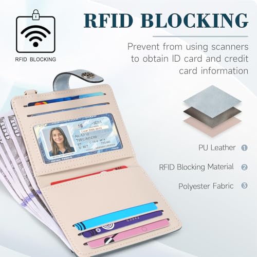 APHISON Small Wallet Women Rfid Blocking leather Slim Bifold Ladies Wallets with Credit Card Holder Zipper Coin Pocket3