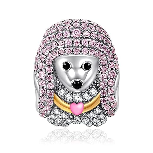 NINAQUEEN Abalorios Charms Originales para Pulsera Caniche Perro Regalo Originales Mujer Niña Regalos para Ella Plata 925 para Madre Novia Esposa