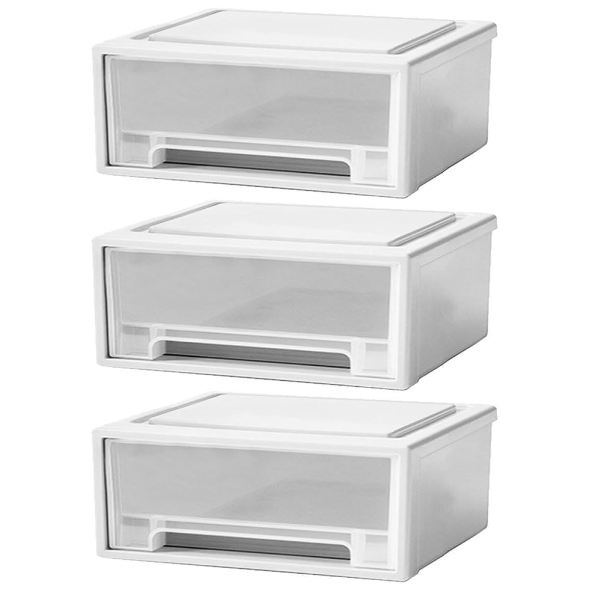 Toyvian Caja de Almacenamiento de Escritorio Apilable 3 Cajones Extraíbles, Organizador Multiusos para Cosméticos y Joyería, Solución Práctica para Ordenar y Ahorrar Espacio Hogar