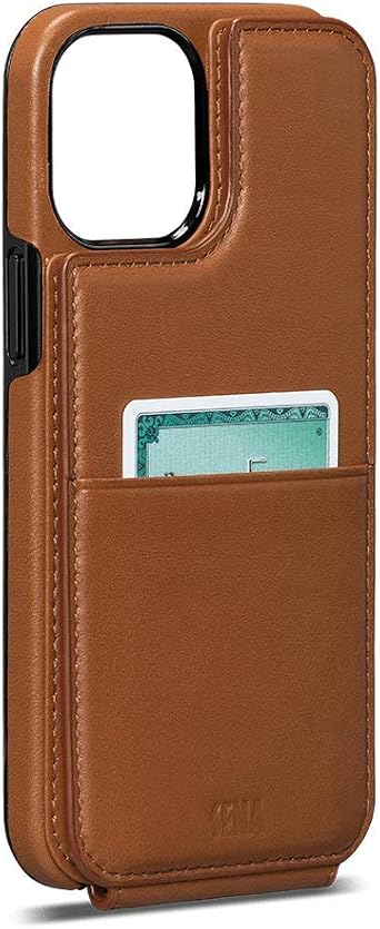 SENA Wallet Skin, Durable Quality Leather Bifold Card Slots Wallet Case for iPhone 12 Toffee, iPhone 12 Max