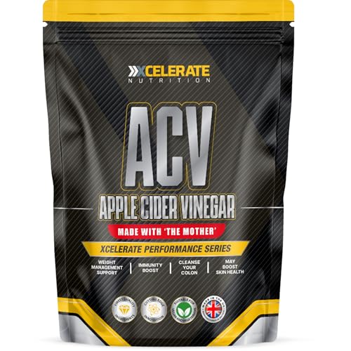 Apple Cider Vinegar Tablets, ACV with Mother, Weight Management and Immunity Support, Made in UK by Xcelerate Nutrition (240 Tablets)