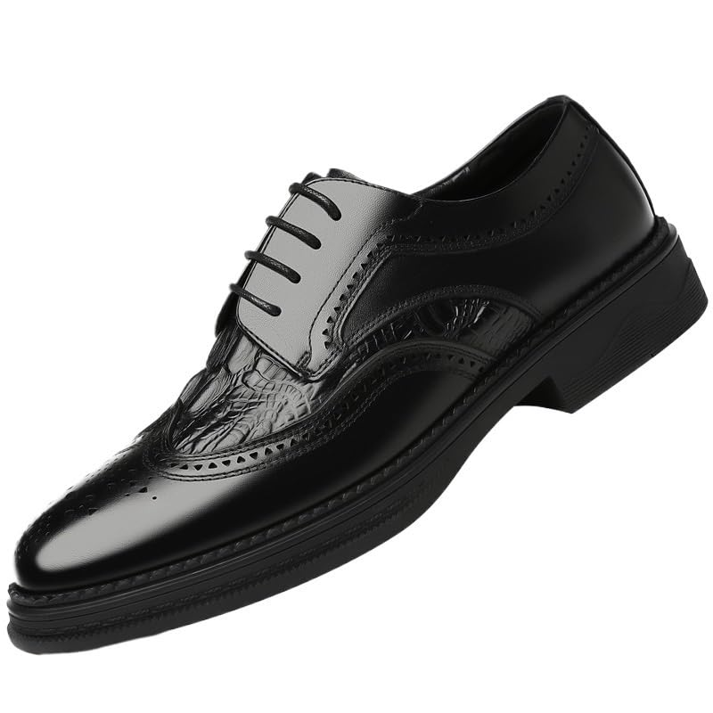 Men's Casual Genuine Leather Lace Up Flats Hand-Sewed Walking Driving Loafers Shoes Genuine Business Brogue Handmade Formal Oxfords Shoe for Men