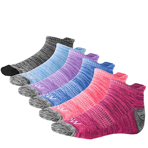6 Pairs Athletic Running Socks for Men & Women  Moisture-Wicking No-Show Performance Ankle Socks, Padded, Compression, Cushioned, and Breathable Tie Die Medium