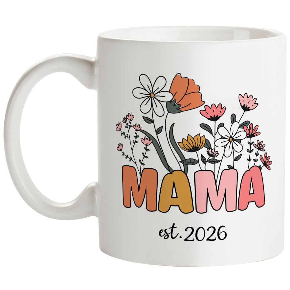 Fatbaby Mama Mug, Mom Est 2026, Mother's Day Coffee Mug Gift for New Mom, Baby Shower Gifts, Pregnancy Gift For Women Coworker 11oz Tea Cup