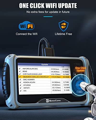 Car Scanner, Obd2 Scanner Diagnostic Tool, Abs/Srs/Transmission/Check Engine Code Reader Scan Tool With Abs,Bms,Throttle,Sas,Epb,Oil Reset,7In Display Wifi Update Lifetime Free If-742 Bosscomm #TOP2