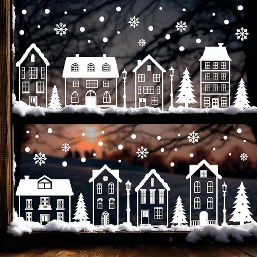 Weihnachtshäuser Deko Weiß 10 Fensterbilder Weihnachten Weis Häuser, VDSOW Fensterbild...