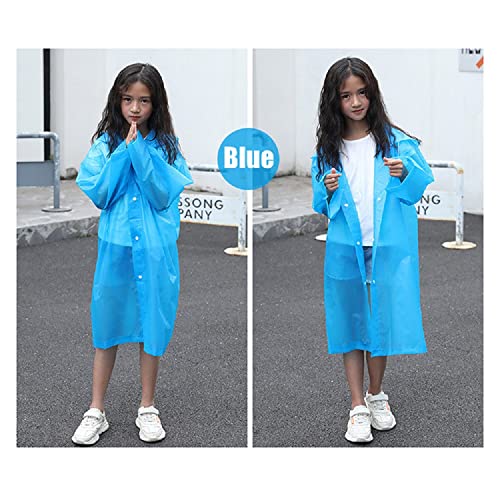 Kids Rain Poncho ( 2 Pack), Reusable Eva Kids Raincoat For 6-13 Girls Boys, Portable Waterproof Rain Jacket With Hood #TOP6