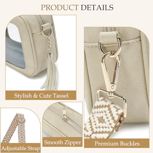 LOXOMU Clear Crossbody Bag Stadium Approved - Waterproof Clear Purses for Women Stadium Bag with Adjustable Guitar Strap3