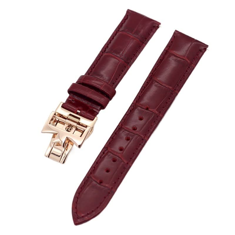 Bracelet de montre en cuir vachette 20mm rouge compatible Vacheron Constantin
