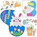 BigOtters Easter Craft Kits, 6PCS DIY Sets Including Hatching Chick Bunny Egg Easter Basket Craft Stick Sign Bunny Wreath and Rabbit Glasses for Kids Favor Classroom Daycare Homeschool Art Decor