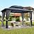 10X13 FT Outdoor Polycarbonate Hardtop Gazebo, Heavy Duty Double Roof Outdoor Gazebo with Netting and Sunshade Curtains, Aluminium Framed Gazebo for Patio, Terrace, Lawn and Deck, Grey