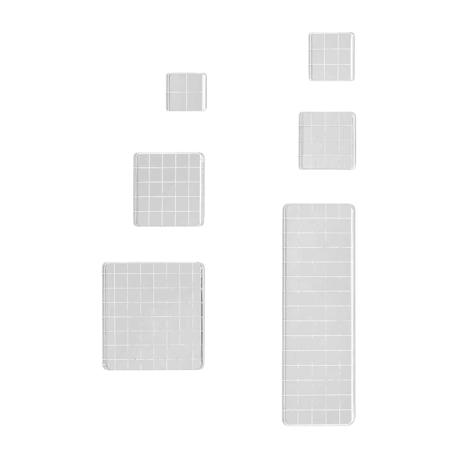Msioytog 6 / 9Pcs Clear Acrylic Stamper Holder Blocks for Greeting Card Journal Planner Photo Album Scrapbooking Project Acrylic Seal for Card Making