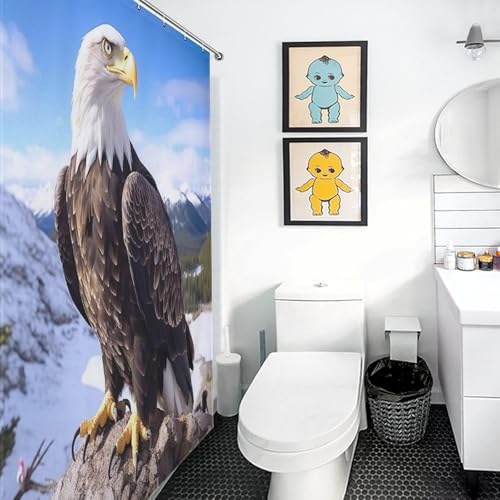 Rideau de douche Aigle 183x183 cm en polyester imperméable lavable avec crochets - 3