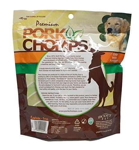 Pork Chomps Baked Pork Skin Dog Chews, 3-inch Knots, 18 Count Pork Chomps Baked Pork Skin Dog Chews, 3-inch Knots, 18 Count