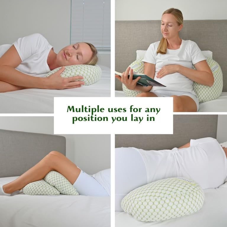 Image of Luxury Maternity Pillow - Adjustable, Detachable Wedge-30% More Cotton for Extra Comfort- Pregnancy Pillow for Hip, Back & Leg Support-Pregnancy Body Pillow