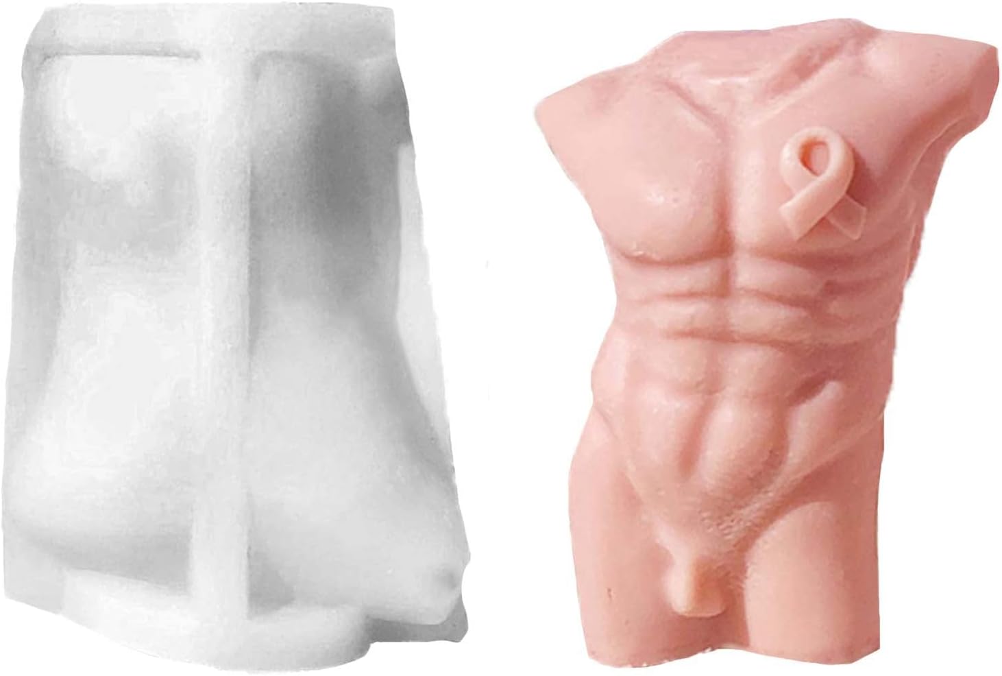 WOPODI 3D Human Body Silicone Candle Mold Male Torso Fragrance Candles Sculpture Making Molds Art Male Epoxy Resin Casting Moulds for DIY Soap Jewelry Stand Desk Ornament Wax Crafts Tool