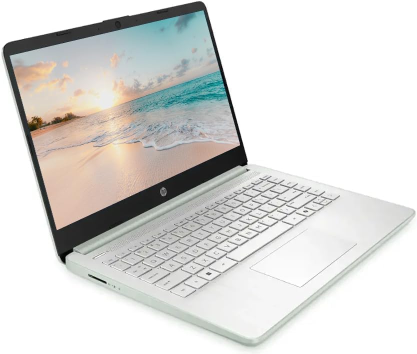 Image of HP 14 inch Business Laptop Computer with 1-Year Office 365, Intel Quad-Core N150 Processor, 4GB RAM 640GB Storage (128GB UFS+512GB SD Card), Windows 11 Home, PLUSERA Earphones, Willow Green