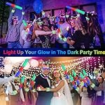 282 PCS Glow in the Dark Party Supplies, 18 Foam Sticks, 18 LED Glasses, 200 Glow Sticks, 30 Finger Lights, 8 Bunny Ear Headband and 8 LED Cat Ear Headband for Wedding,Birthday,Concert,New Year - Image 3