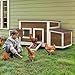 YITAHOME Chicken Coop Large Wooden Chicken House Chicken Pen Outdoor with 2 Nesting Boxes Poultry Cage Rabbit Hutch Duck Cage with Weatherproof Roof (Brown)