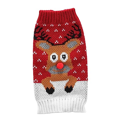 Suéter navideño para perro con estampado de reno miniatura 5