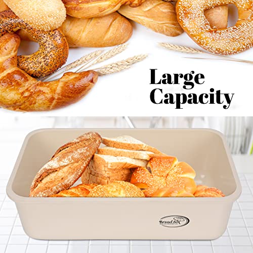 Midyb Bread Box, White Bread Box For Kitchen Countertop, Bread Storage Containers With Bamboo Cutting Board, Vintage Bread Box With Butter Box & Bread Clip #TOP3