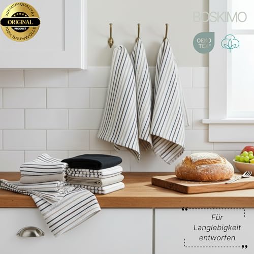 Miniatura 3 de Boskimo Paños De Cocina De Algodón Con Rizo Pack De 12 Trapos Cocina Premium Absorbentes Y Reutilizables 45x65 Cm Aura Beige
