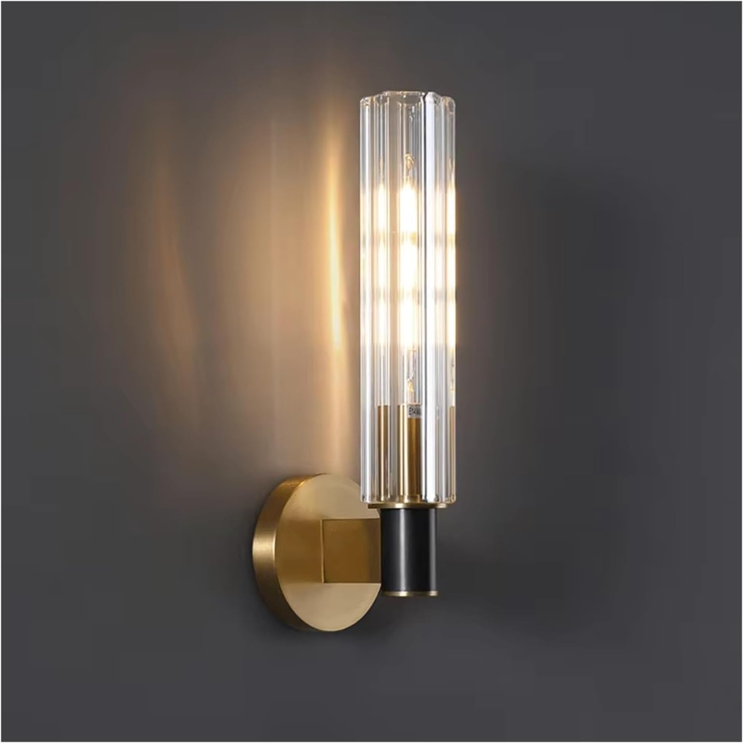CWCQGH Brass LED Wall Lamp Nordic Retro Living Room Bedroom Lighting Aisle Crystal Full Copper Background Sconces Modern,11cm
