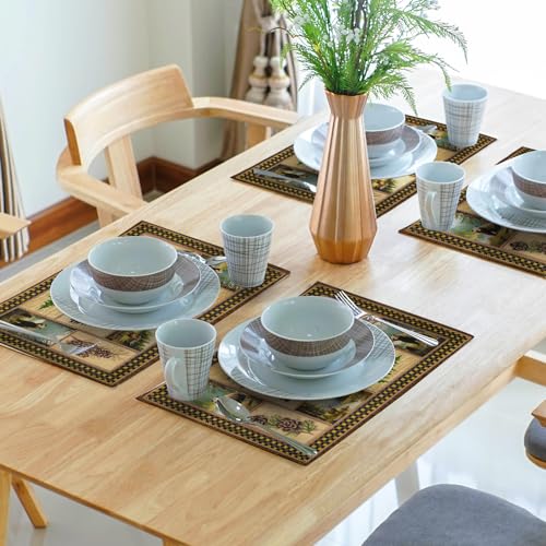 Mweet Rustic Lodge Bear Deer Placemats 4 Pcs thumb #6
