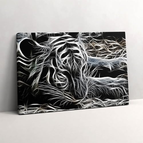 Peinture sur Toile Tigre Abstrait 60x40cm - Tableau Photo Décoration Murale