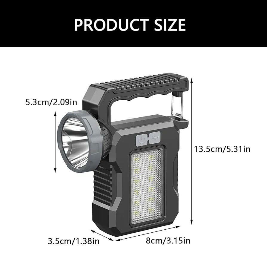 Image of 1Set, Solar Flashlights for Emergencies,LED Camping Lights,Multi-Functional Flashlights for Emergencies,Solar + USB Dual Charging Perfect for Power Outages,Outdoor Camping.