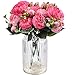 XONOR 4 Bouquets de Fleurs artificielles en Soie Pivoine Artificielle Fausse Fleur glorieuse pour la décoration de Maison Nuptiale de Noce, 5 fourchettes, 9 têtes